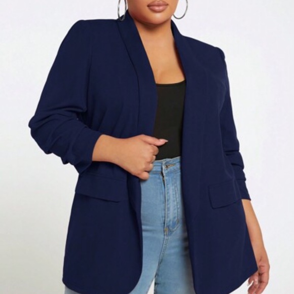 City Chic Jackets & Blazers - City Chic Blue Blazer Structured Professional Suit Jacket XXL/24